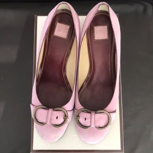Pink coach chunky heel